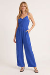 Smocked Back Button Down Jumpsuit