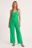 Smocked Back Button Down Jumpsuit