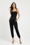 Tie Strap Smocked Bodice Jumpsuit