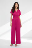 Short Sleeve Wide Leg Flowy Jumpsuit