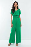 Short Sleeve Wide Leg Flowy Jumpsuit