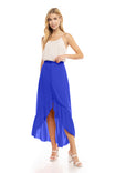 Button Front High Low Skirt