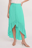 Button Front High Low Skirt