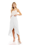 Button Front High Low Skirt