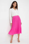 Pleated Midi Skirt With Lining