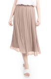 Pleated Midi Skirt With Lining