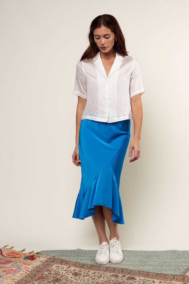 ◆typeservice◆ Asymmetrical Shirring Skirt Black OSTB17BKF Asymmetrical Slip Skirt – Naked Zebra Wholesale