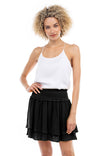 Flared Mini Skirt With Smocked Waistband