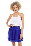 Flared Mini Skirt With Smocked Waistband
