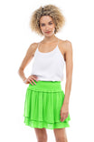 Flared Mini Skirt With Smocked Waistband