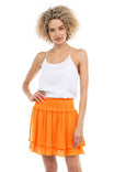 Flared Mini Skirt With Smocked Waistband