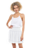 Flared Mini Skirt With Smocked Waistband
