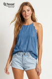 Scallop Top With Back Keyhole