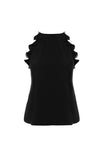 Sleeveless Top With Spaghetti Strap Ruffle Detail