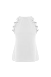 Sleeveless Top With Spaghetti Strap Ruffle Detail