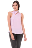 One Shoulder Bow Tie Neck Top