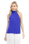 Mock Neck Satin Top