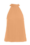 Mock Neck Satin Top
