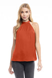Mock Neck Satin Top