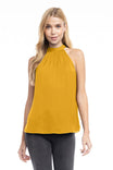 Mock Neck Satin Top