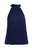 Mock Neck Satin Top