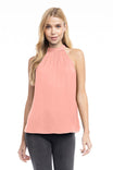 Mock Neck Satin Top