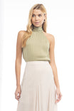 Mock Neck Satin Top