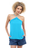 Front Halter Top With Pleat Detail