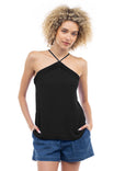 Front Halter Top With Pleat Detail
