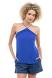 Front Halter Top With Pleat Detail