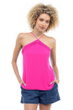 Front Halter Top With Pleat Detail