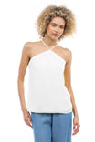 Front Halter Top With Pleat Detail