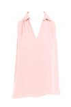 Sleeveless Collared V Neck Tank