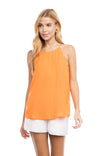 High Neck Scallop Tank Top