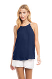 High Neck Scallop Tank Top