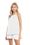 High Neck Scallop Tank Top