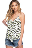 Zebra Ruched Front Drape Cami