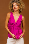 Plunge Neck Twisted Front Top