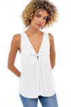 Plunge Neck Twisted Front Top