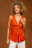 Plunge Neck Twisted Front Top
