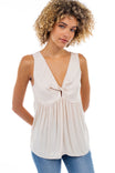 Plunge Neck Twisted Front Top