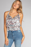 Cami V-neck Surplice Top With Smocked Waist Band