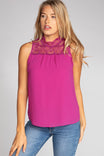 Halter Mock Neck With Lace Trim