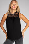 Halter Mock Neck With Lace Trim