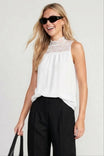 Halter Mock Neck With Lace Trim