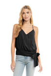 V-neck Wrap Top With Front Button Detail Cami