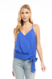 V-neck Wrap Top With Front Button Detail Cami