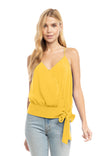 V-neck Wrap Top With Front Button Detail Cami