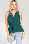 Knotted Plunge Neck Top