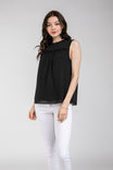 Ruffle Trim Sleeveless Blouse